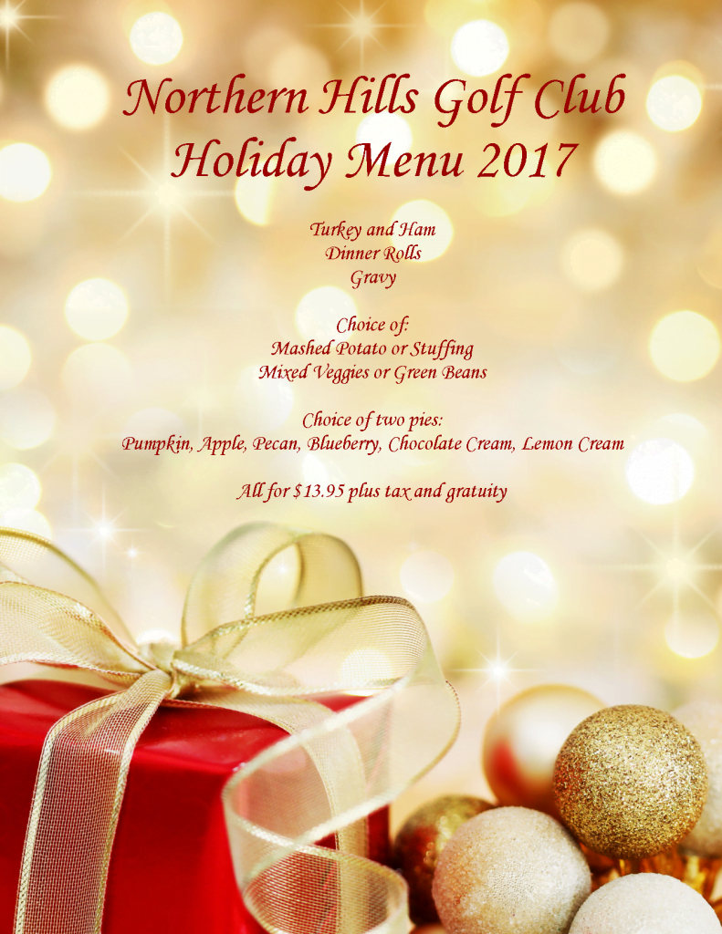 Holiday Menu 2017 Holiday Menu 2017